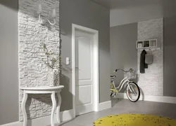 Plaster bricks in the hallway photo