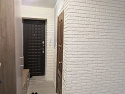 Plaster bricks in the hallway photo