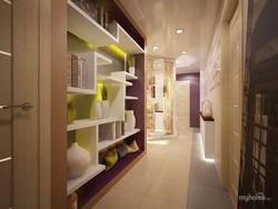 Corridor of a three-room apartment in a panel house photo