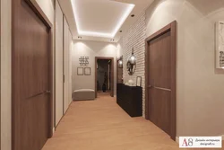 Corridor of a three-room apartment in a panel house photo