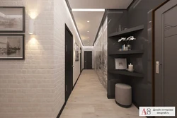 Corridor of a three-room apartment in a panel house photo