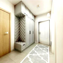 Corridor of a three-room apartment in a panel house photo