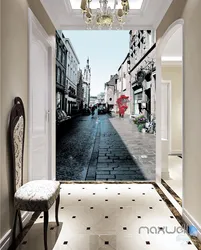 3D photo wallpaper in the hallway