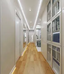 Photo of the ceiling of a narrow hallway