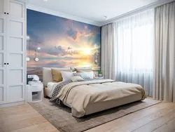 3D wallpaper above the bed photo in the bedroom