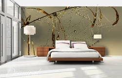 3D wallpaper above the bed photo in the bedroom