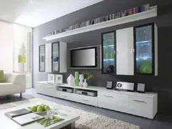 TV Üçün Yer Olmayan Qonaq Otağının Divarları Fotoşəkili