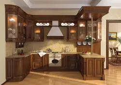 Классикалық қараңғы ас үй интерьері