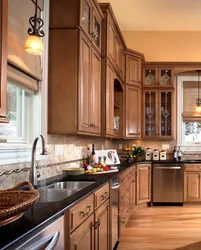 Classic dark kitchen interior