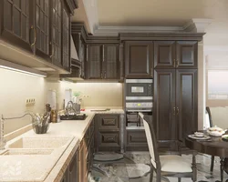 Classic dark kitchen interior
