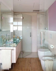 Bathroom with glass partition photo