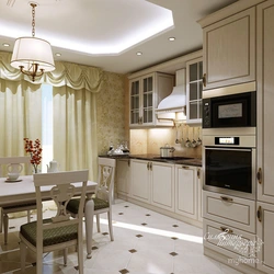 Kitchen design in a classic style in light colors