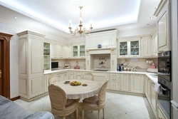 Kitchen design in a classic style in light colors
