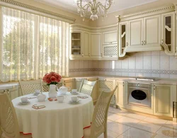 Kitchen design in a classic style in light colors