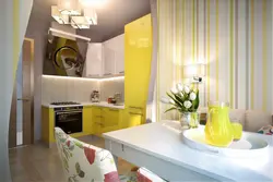 Yellow Curtains In The Kitchen Interior Photo