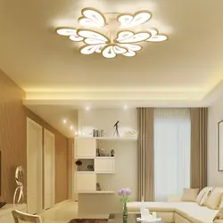 Suspended ceilings with lighting in the apartment photo