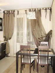 Kitchen design curtains on the door windows
