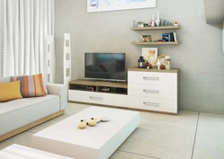 Modern style chest of drawers in the living room photo for TV