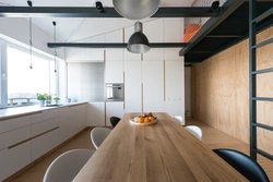 High ceiling kitchen interior