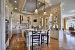 High ceiling kitchen interior