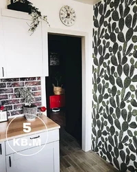 Wallpaper For A Small Kitchen Combined Design