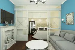 Studio mətbəx qonaq otağı yataq otağı dizaynı