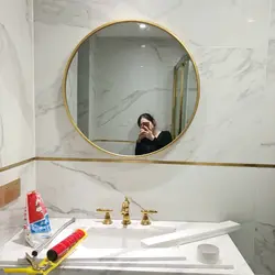 Full wall bathroom mirror photo