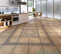 Inexpensive floor tiles for the kitchen photo