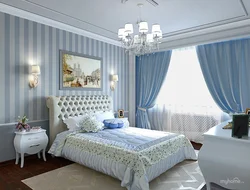 Beige blue bedroom photo