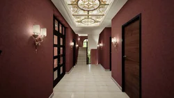 Photo of burgundy hallway