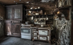 Kitchen design with old furniture