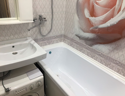 Bathroom design with Khrushchev panels