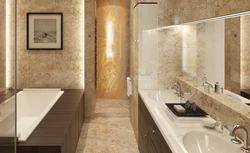 Bathroom design brown marble