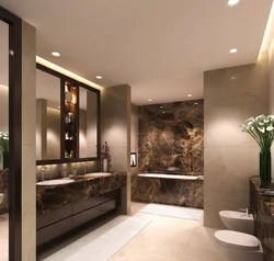 Bathroom design brown marble