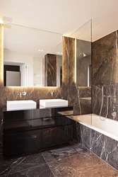 Bathroom design brown marble