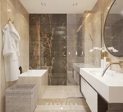 Bathroom design brown marble