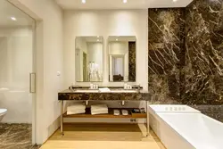 Bathroom design brown marble