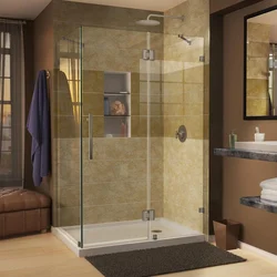 Tiles in the bathroom with shower corner photo