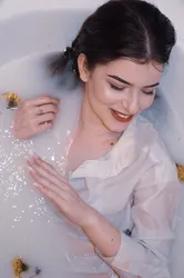 Photo in a milk bath