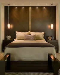 Photo of hanging lamps in the bedroom