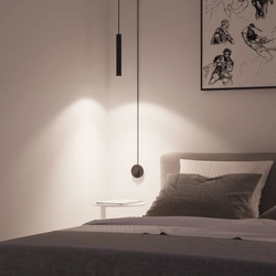 Photo of hanging lamps in the bedroom