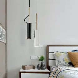 Photo of hanging lamps in the bedroom