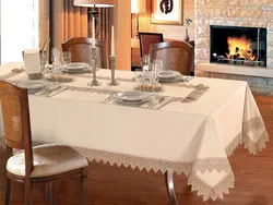 Interior kitchen table tablecloth