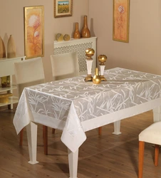 Interior kitchen table tablecloth