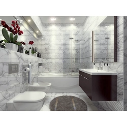 Gray marble in the bathroom interior