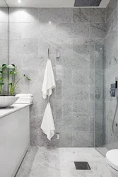 Gray marble in the bathroom interior