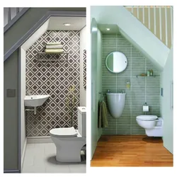 Home design bathroom under the stairs