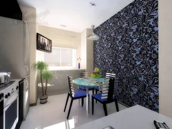Wallpaper kitchen design photo for one