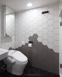 Honeycomb tiles for the bathroom in the interior