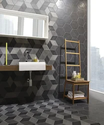 Honeycomb tiles for the bathroom in the interior